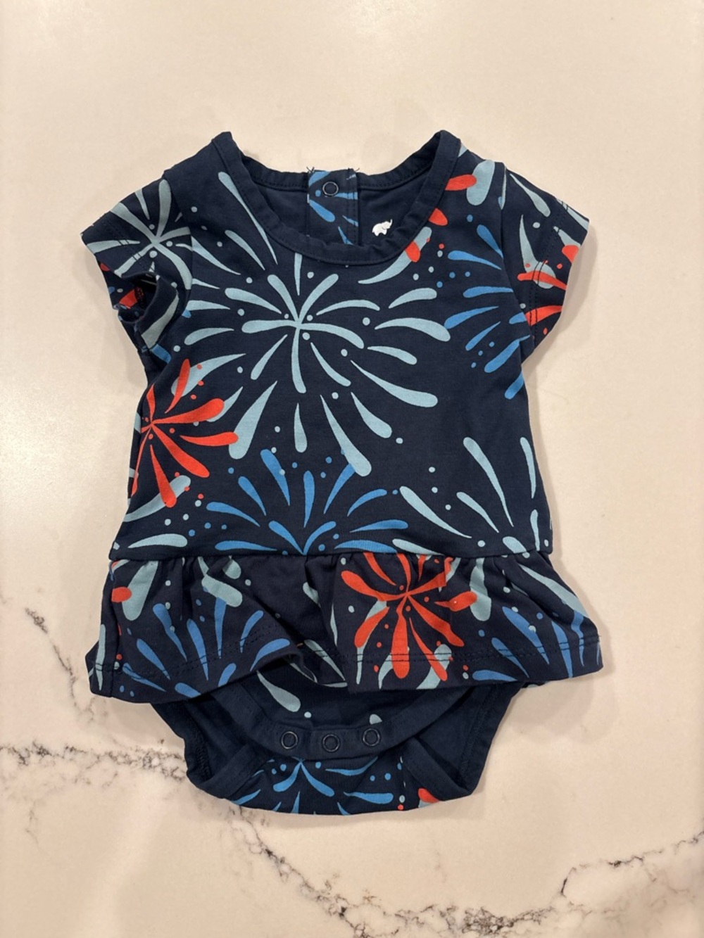 Monica + Andy Girls Ruffle Firework Baby Dress Bodysuit 4th of July